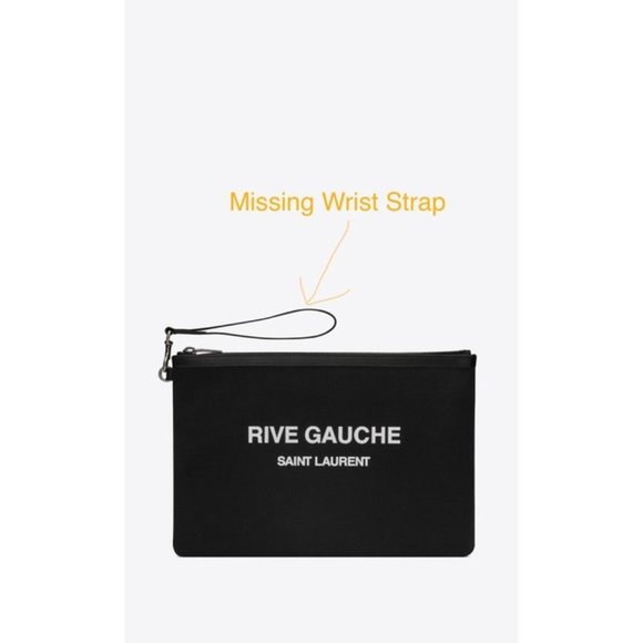 SAINT LAURENT Rive Gauche Black Canvas Clutch - Picture 3 of 12